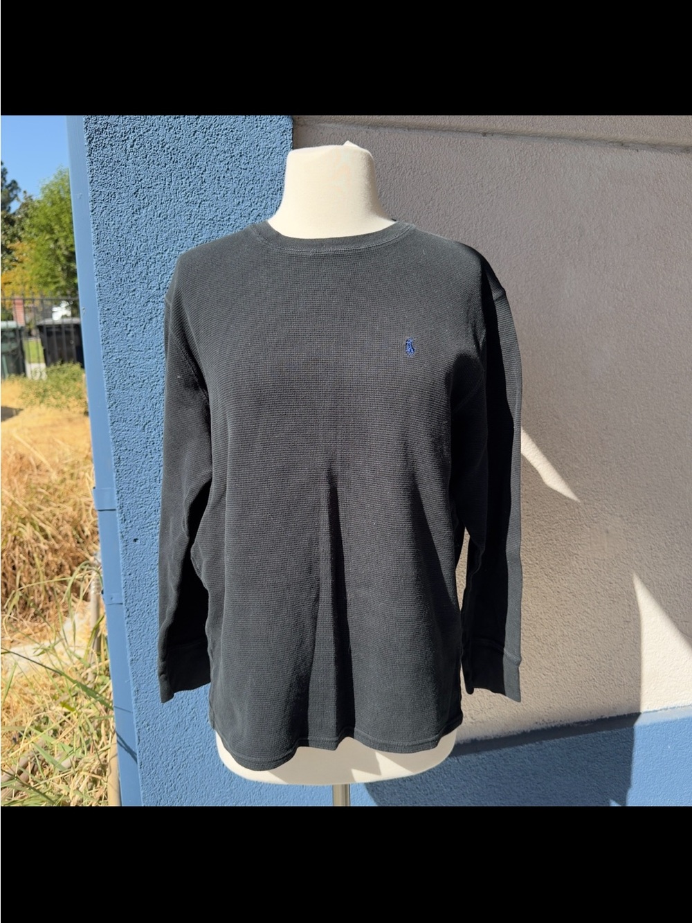 Polo Ralph Lauren Black Thermal with Blue Logo